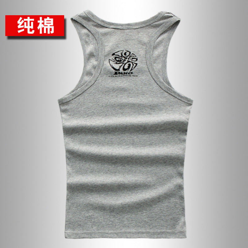 Men's Pure Cotton Summer Thin Undershirt Sleeveless Tank Top for Teenagers Slim Fit Gym Sports Vest