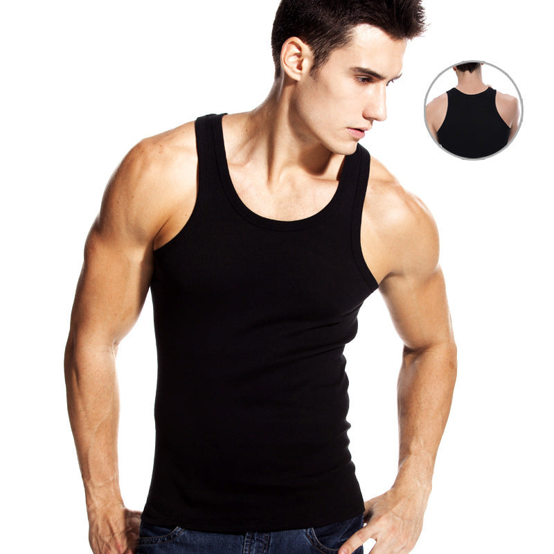 Men's Pure Cotton Summer Thin Undershirt Sleeveless Tank Top for Teenagers Slim Fit Gym Sports Vest