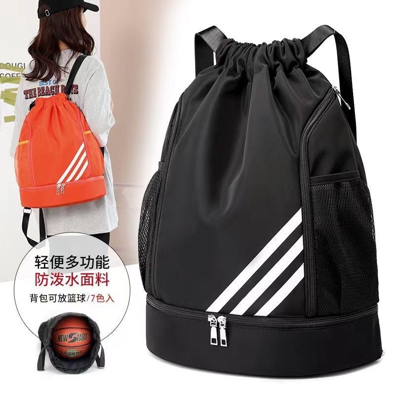 2024 New Drawstring Drawstring Pocket Backpack Outdoor Training Basketball Bag Large Capacity Travel Gym Bag Backpack