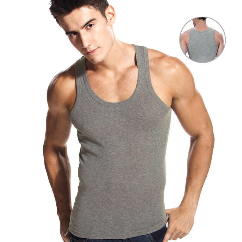 Men's Pure Cotton Summer Thin Undershirt Sleeveless Tank Top for Teenagers Slim Fit Gym Sports Vest