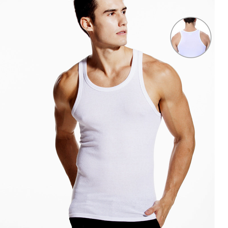 Men's Pure Cotton Summer Thin Undershirt Sleeveless Tank Top for Teenagers Slim Fit Gym Sports Vest