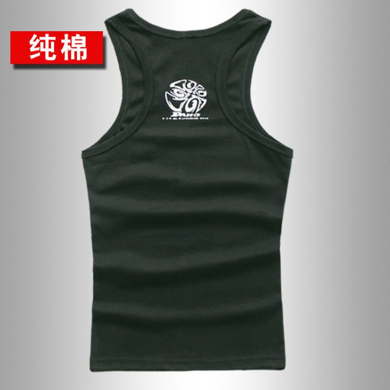 Men's Pure Cotton Summer Thin Undershirt Sleeveless Tank Top for Teenagers Slim Fit Gym Sports Vest