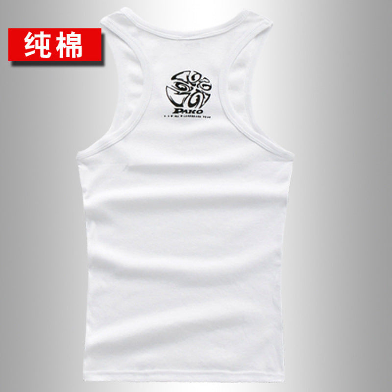 Men's Pure Cotton Summer Thin Undershirt Sleeveless Tank Top for Teenagers Slim Fit Gym Sports Vest