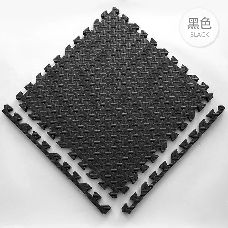 Gym Floor Mat for Home Workout Anti-Slip Rubber Exercise Mat with Interlocking Design, Durable Fitness Rug Weightlifting & Yoga