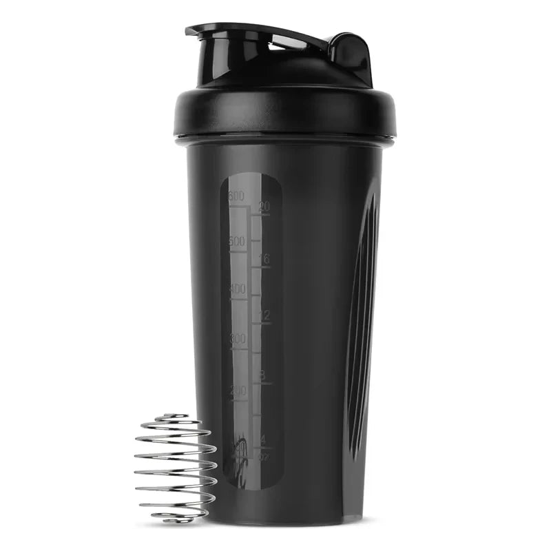 600ml Shaker Bottle 20oz Protein Shaker Plastic Bottle Portable Fitness